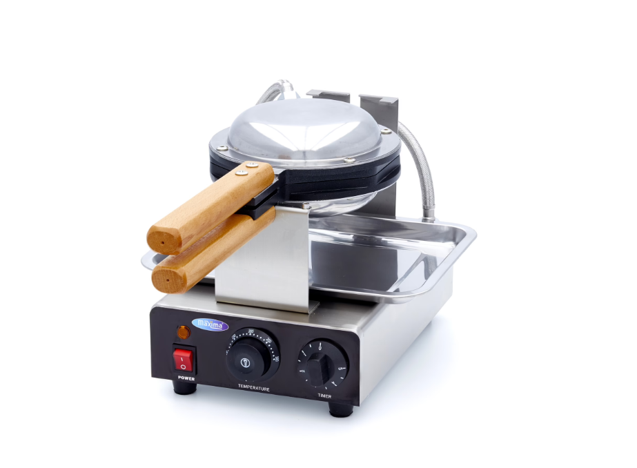 Gaufrier professionnel bubble waffle – 1415 W – Rotatif inox – Minuterie & plateau d’égouttage