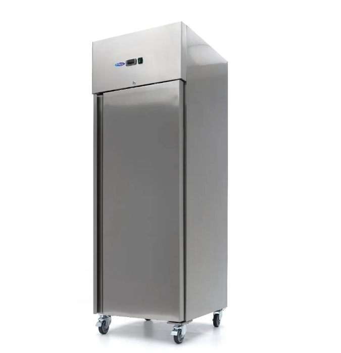 Armoire réfrigérée positive - 600 L - 3 étagères réglables (2/1 GN) - acier inoxydable - sur roulettes