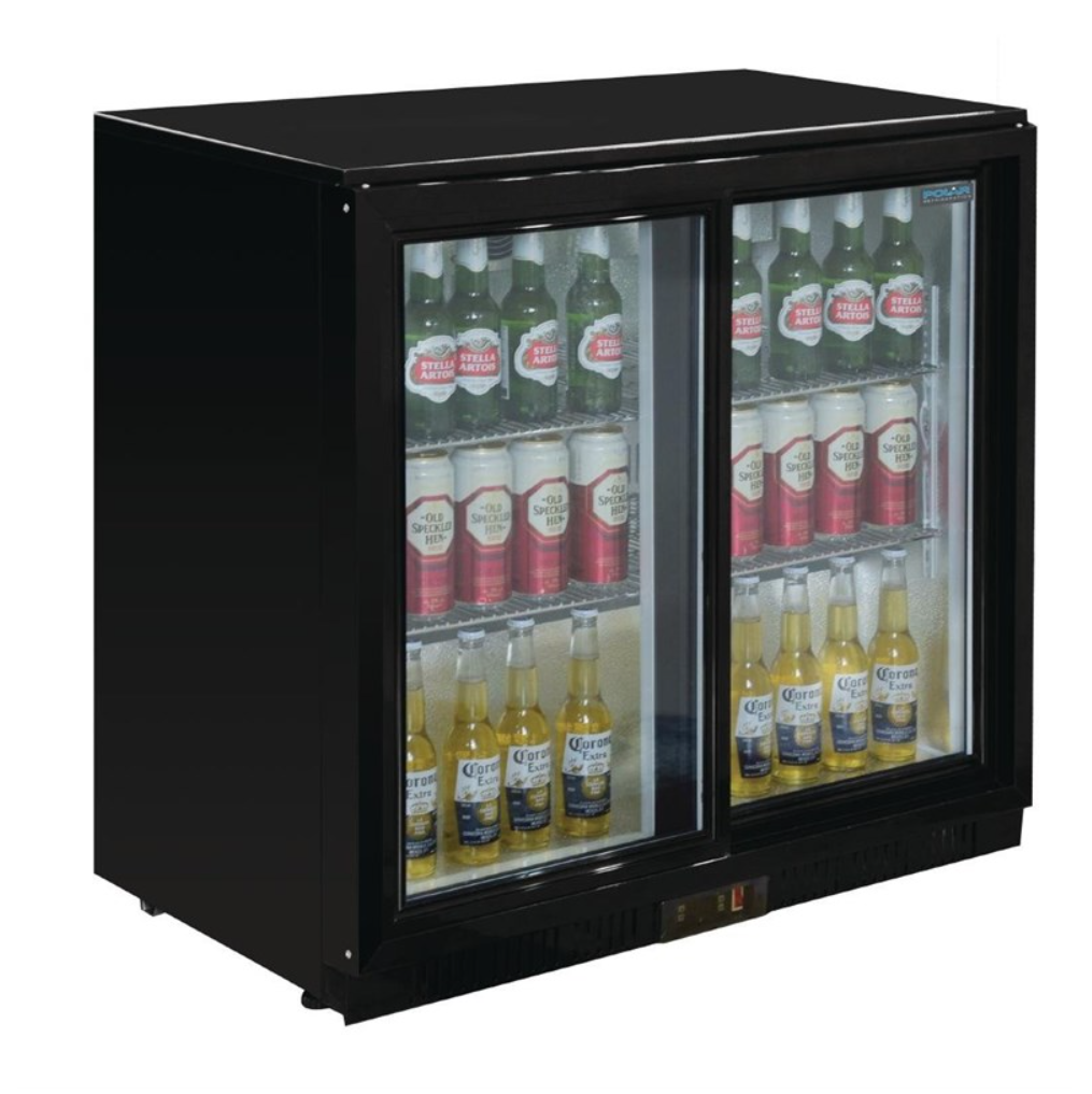 Arrière-Bar Réfrigéré 2 Portes Coulissantes Polar – 180 Bouteilles – 900 mm