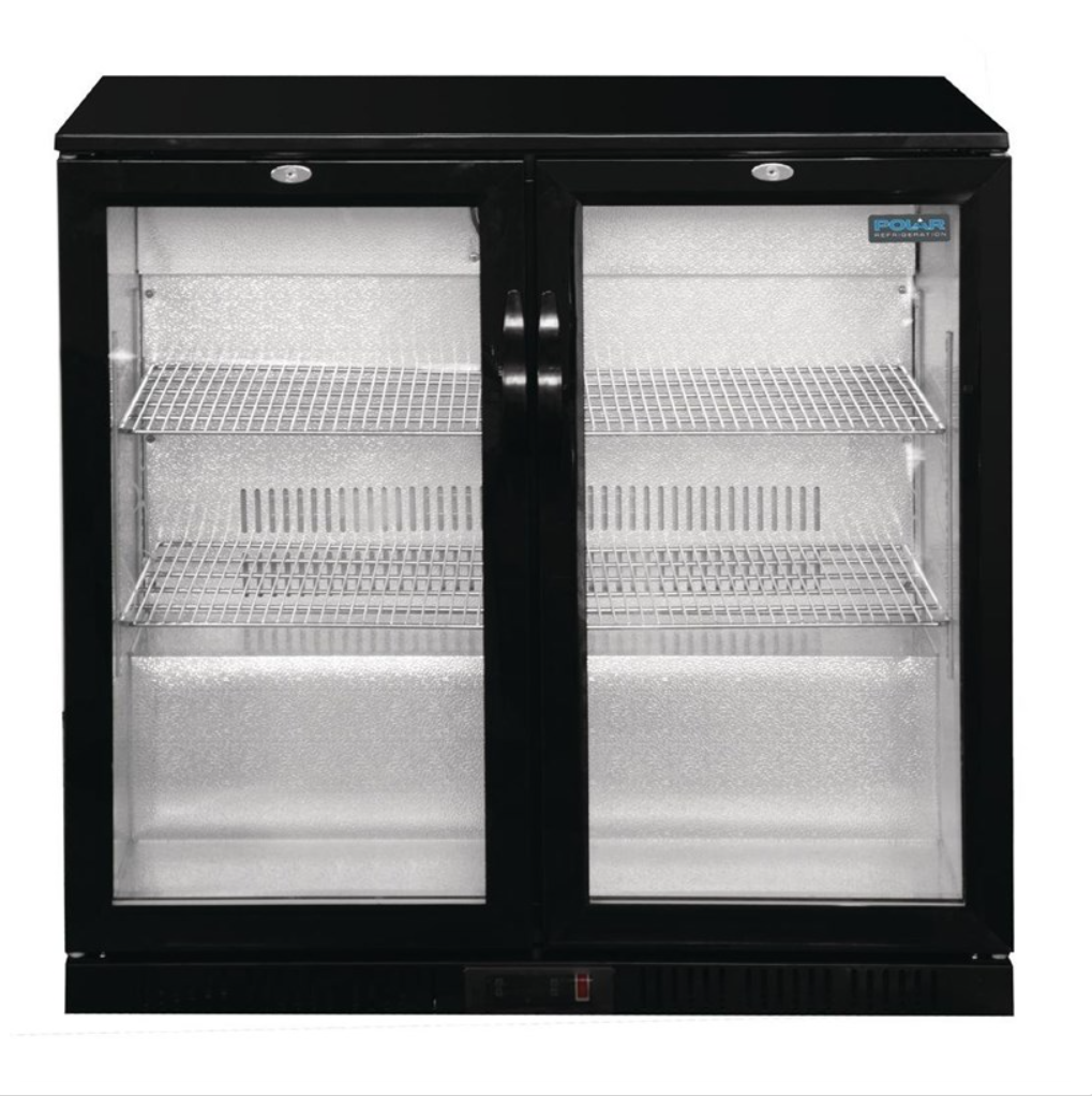 Arrière-Bar Réfrigéré 2 Portes Battantes Polar – 180 Bouteilles – 900 mm