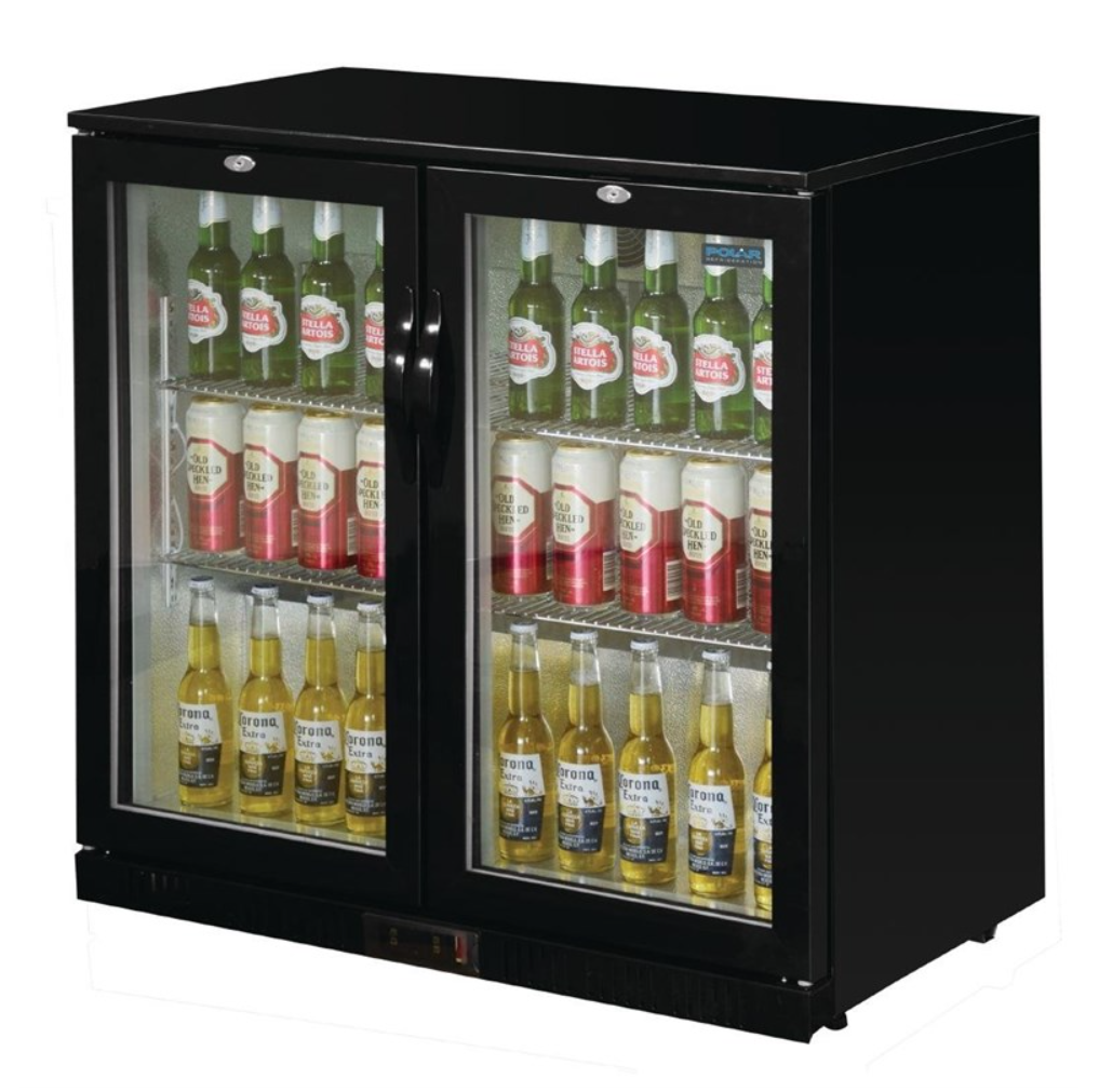 Arrière-Bar Réfrigéré 2 Portes Battantes Polar – 180 Bouteilles – 900 mm
