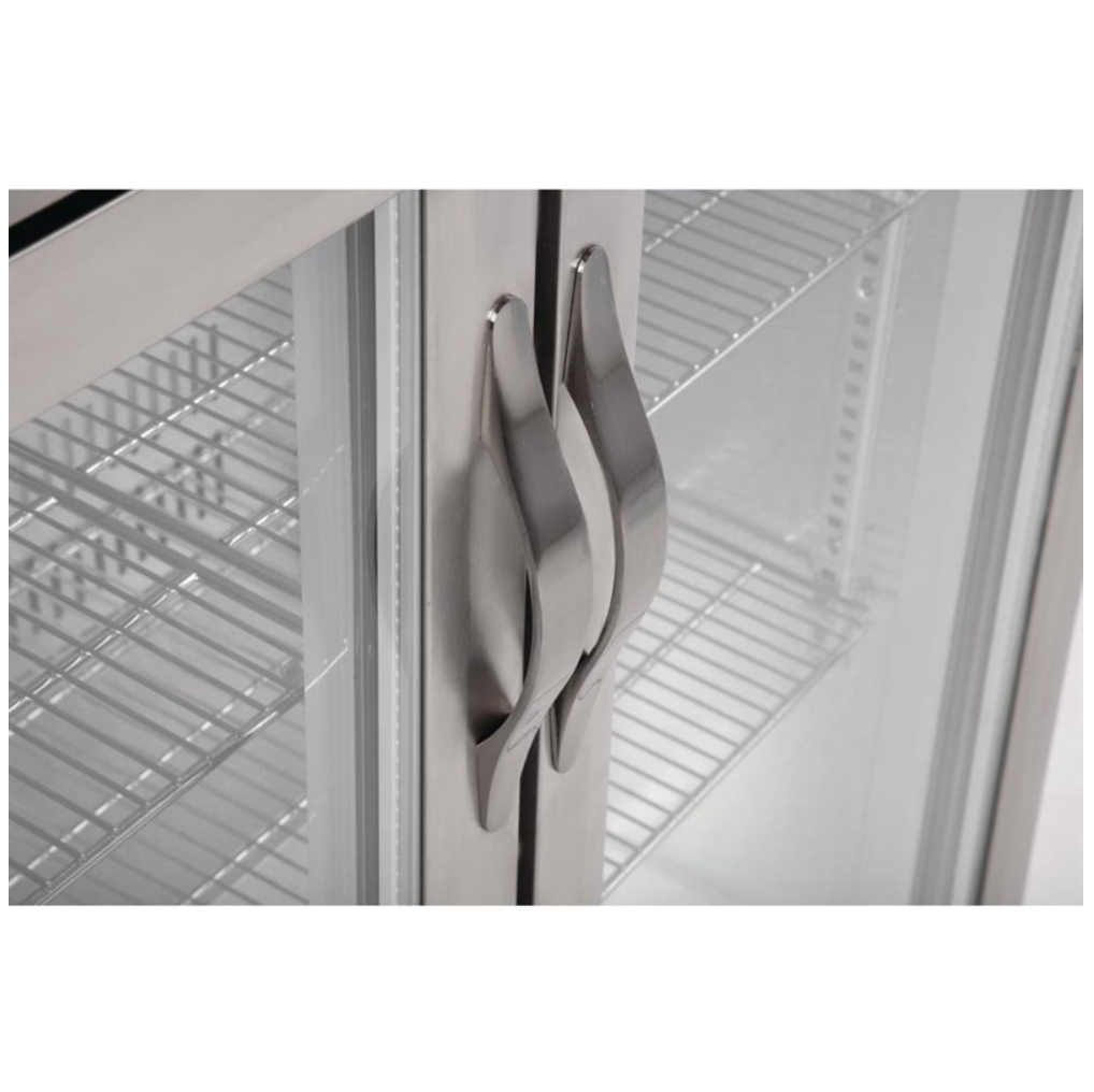 Arrière-Bar Réfrigéré 2 Portes Pivotantes Polar – Inox – 180 Bouteilles