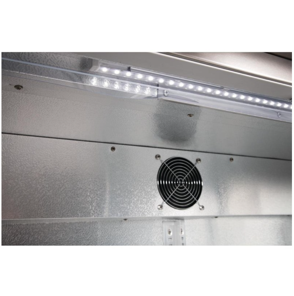 Arrière-Bar Réfrigéré 2 Portes Pivotantes Polar – Inox – 180 Bouteilles