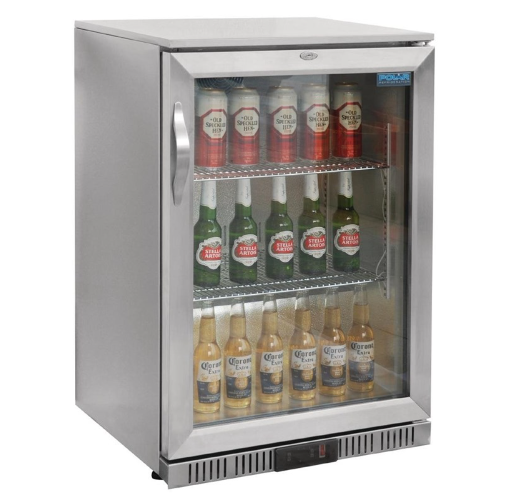 Arrière-Bar Réfrigéré 1 Porte Pivotante Polar Série G – Inox – 108 Bouteilles