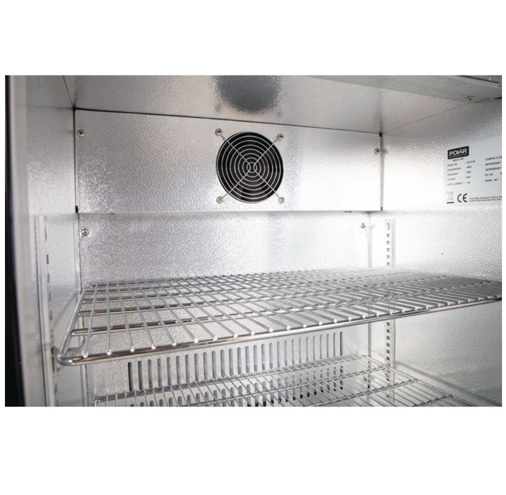 Arrière-bar une porte pivotante Polar Série G noir 128L
