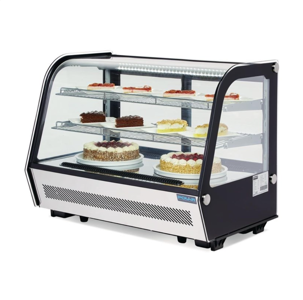 Vitrine réfrigérée de comptoir noire Polar Série G 160L