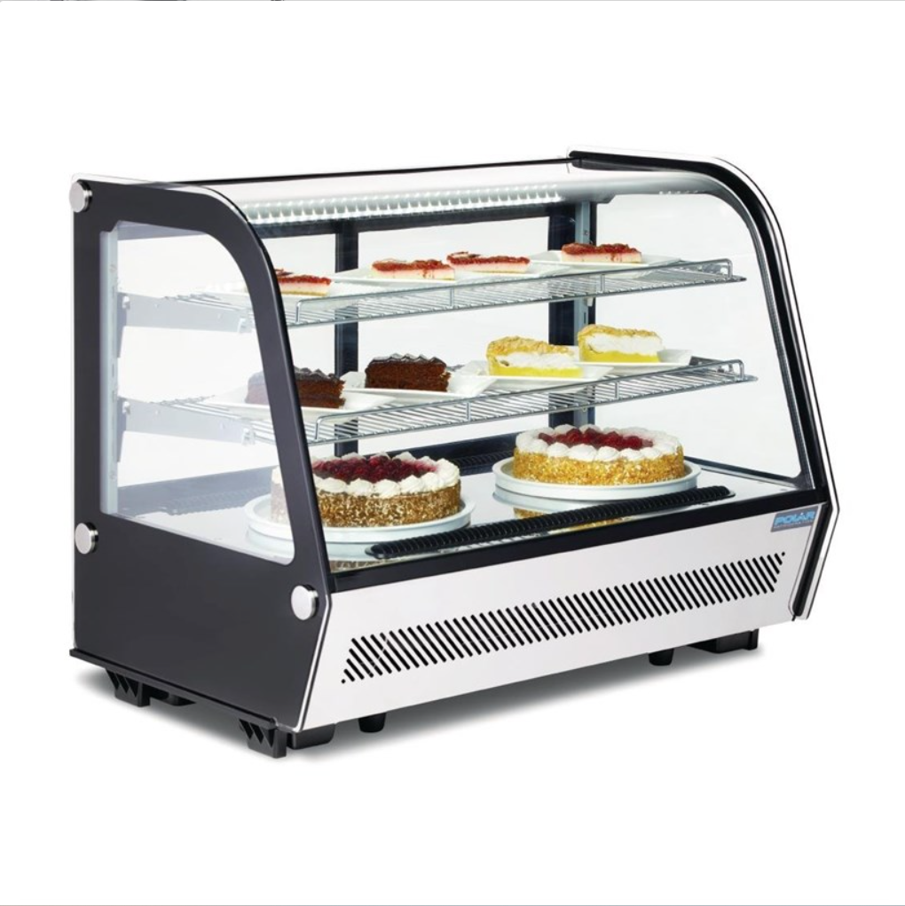 Vitrine réfrigérée de comptoir noire Polar Série G 160L