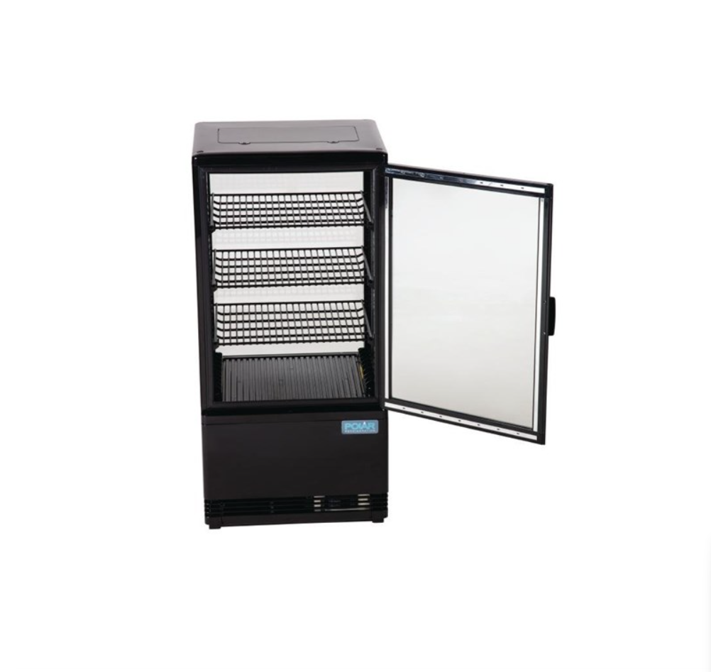 Vitrine réfrigérée positive noire Polar Série C 68L
