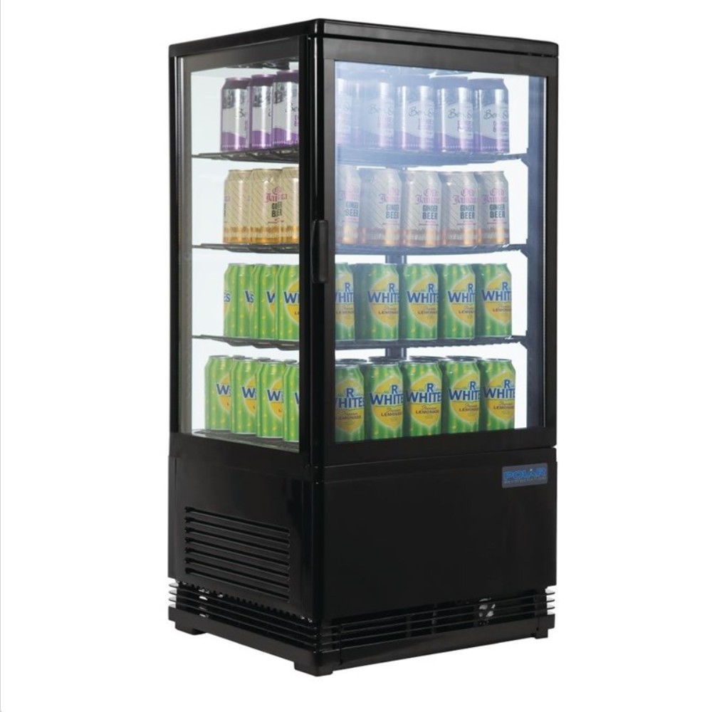 Vitrine réfrigérée positive noire Polar Série C 68L