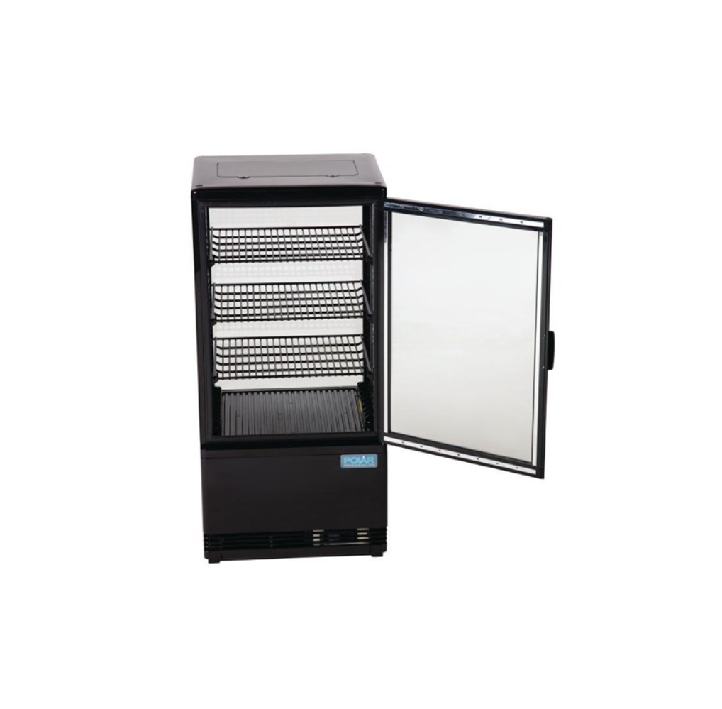 Vitrine réfrigérée de comptoir économe en énergie Polar série C noire 68L