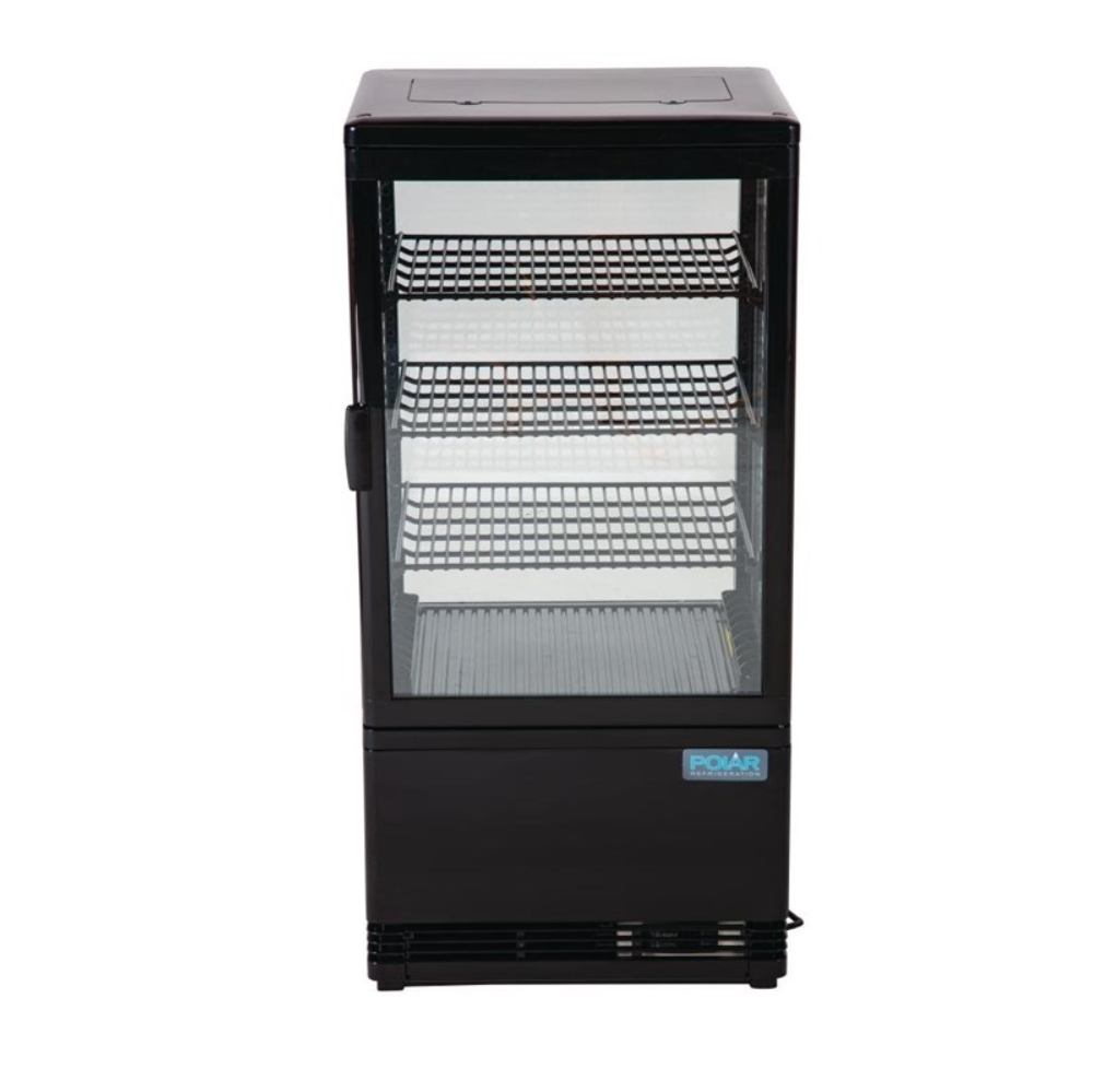 Vitrine réfrigérée de comptoir économe en énergie Polar série C noire 68L