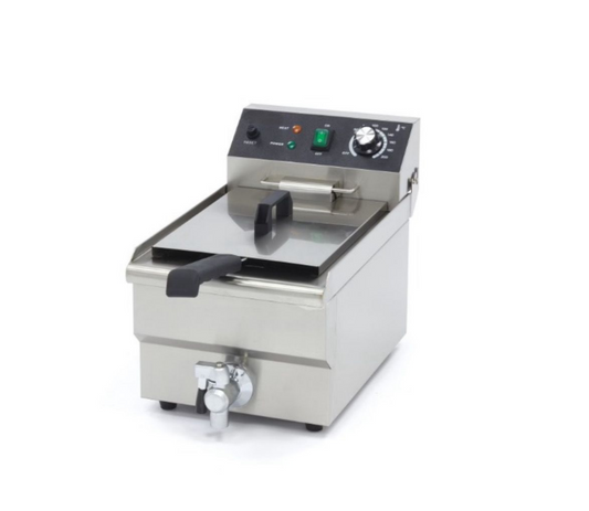 Friteuse Électrique Professionnelle 10L avec Robinet – 3000W – 230V – Inox Compacte