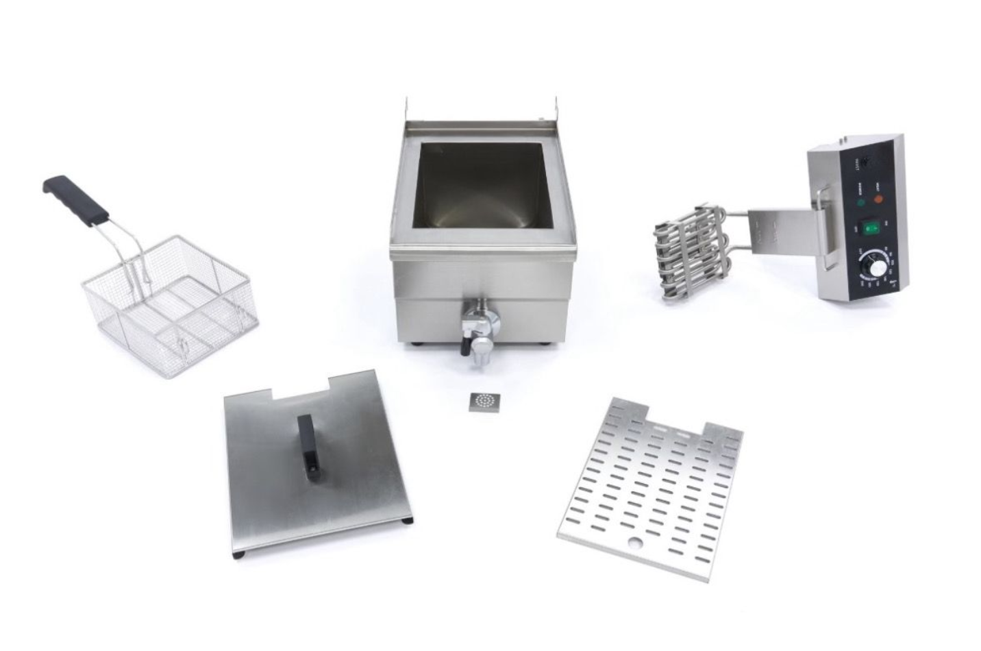 Friteuse Électrique Professionnelle 10L avec Robinet – 3000W – 230V – Inox Compacte