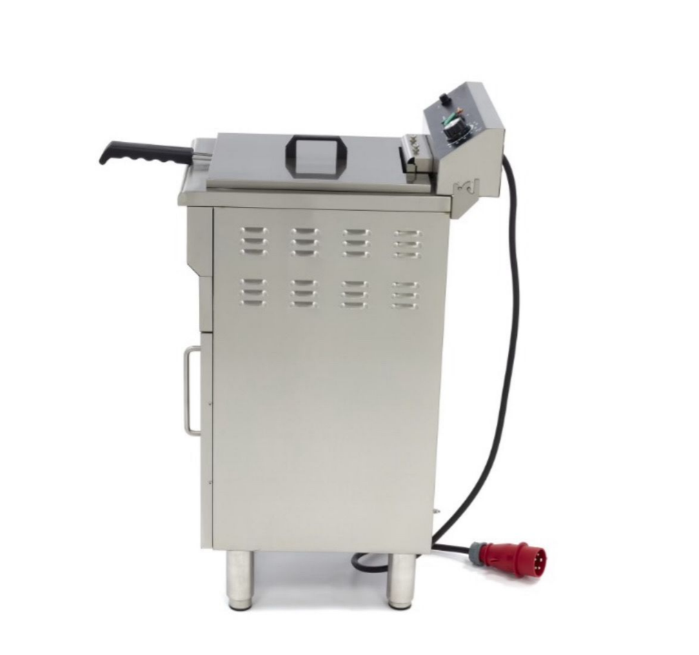 Friteuse Électrique Professionnelle 16L – Triphasée 400V – 5000W – Zone Froide + Robinet de Vidange