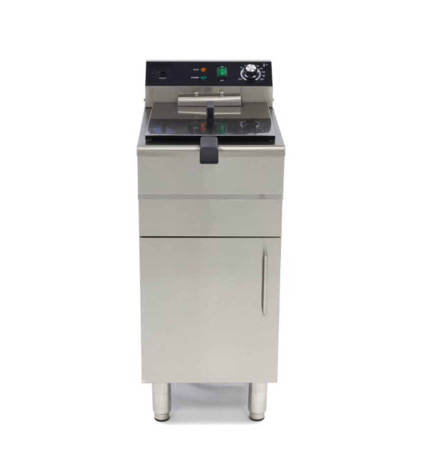 Friteuse Électrique Professionnelle 16L – Triphasée 400V – 5000W – Zone Froide + Robinet de Vidange