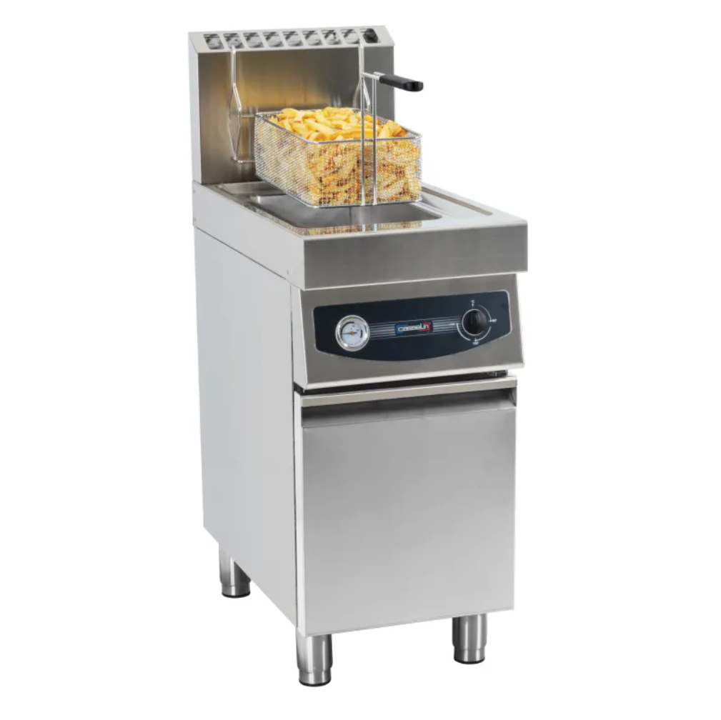 Friteuse Gaz 17L avec Soubassement Casselin – Inox AISI 304 – Thermostat 190°C – 12 000W – Pro Restauration