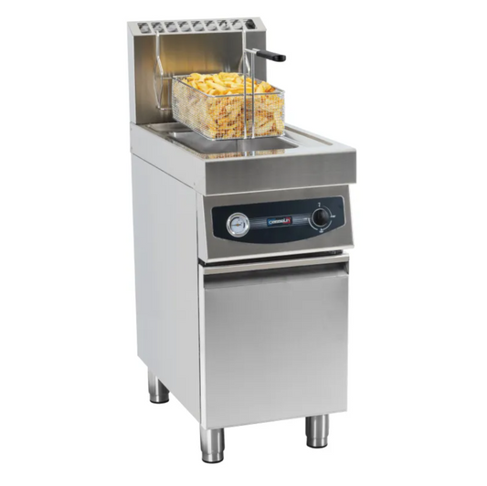 Friteuse Gaz 17L avec Soubassement Casselin – Inox AISI 304 – Thermostat 190°C – 12 000W – Pro Restauration