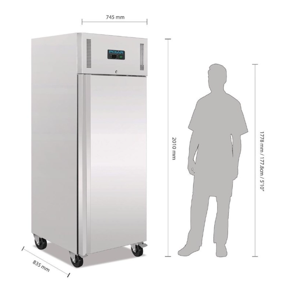 Armoire Réfrigérée Positive Inox 1 Porte 650L – Polar Série U Disponible chez EVM
