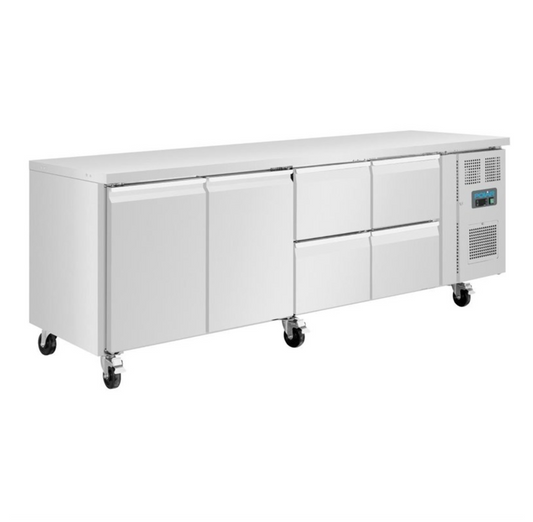 Table Réfrigérée Positive 2 Portes 4 Tiroirs 476 L Polar Série U Disponible chez EVM