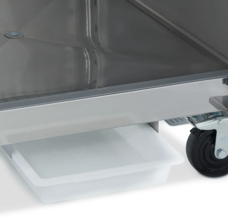 Réfrigérateur à poisson - 600 L - 7 conteneurs (60 x 40 cm) - sur roulettes - acier inoxydable