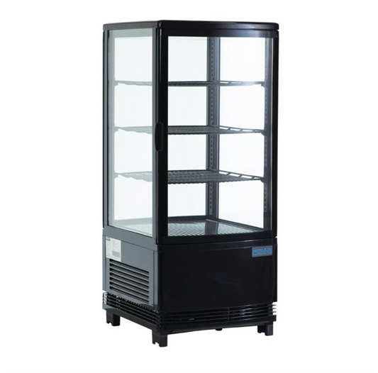 Vitrine réfrigérée de comptoir économe en énergie Polar série C noire 68L