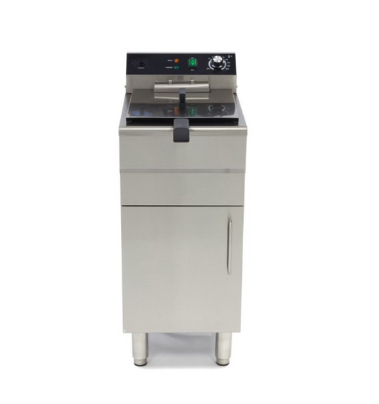 Friteuse Électrique Professionnelle 16L avec Robinet + Support – 230V – 3000W – Zone Froide