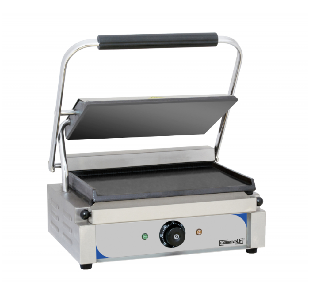 Grill Panini Professionnel Casselin – Plaques Lisses en Fonte – 2200W – Inox
