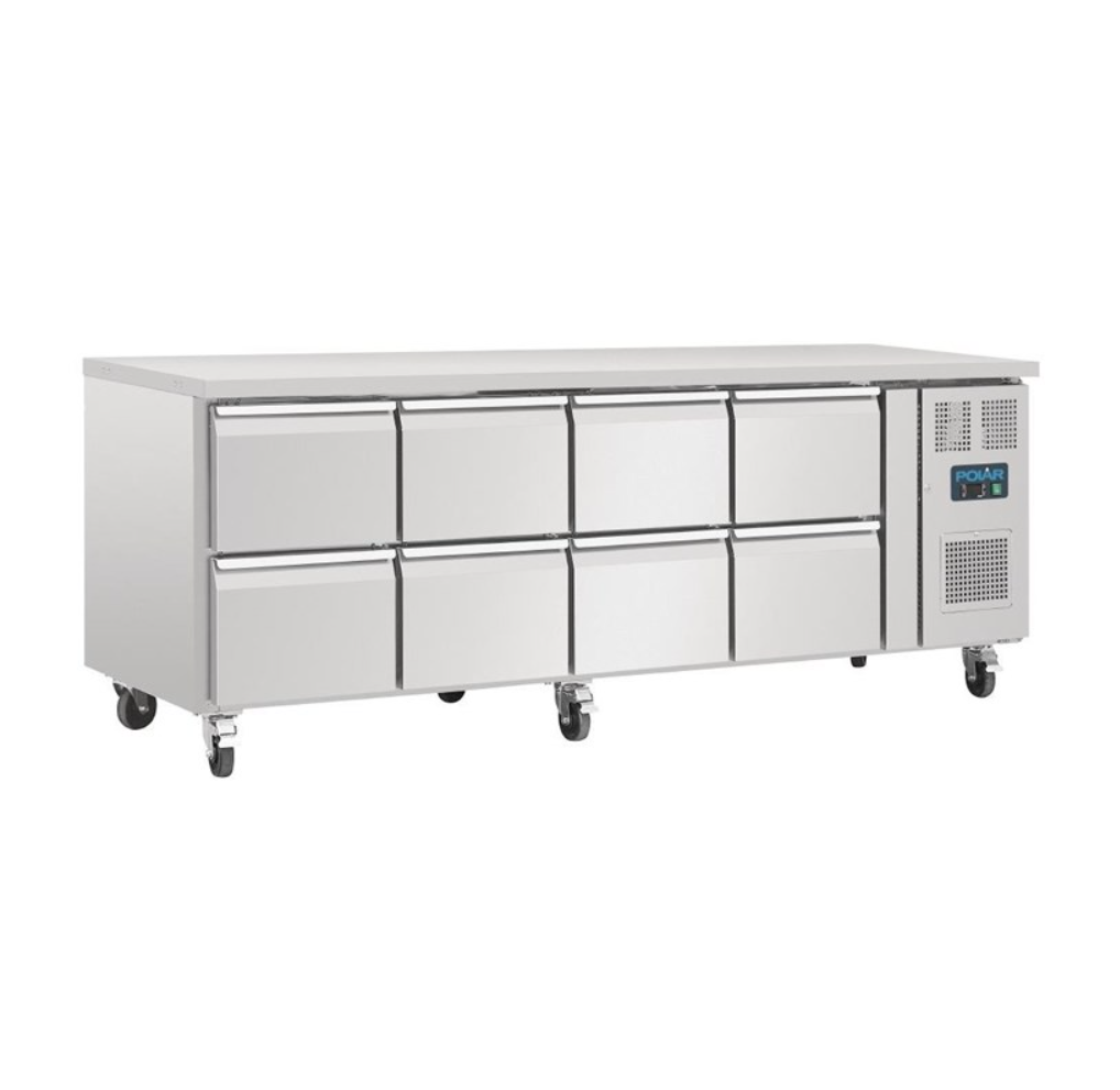Table Réfrigérée GN 1/1 Ventilée 8 Tiroirs Polar Série U Disponible chez EVM