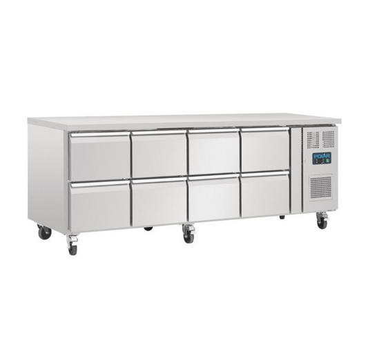 Table Réfrigérée GN 1/1 Ventilée 8 Tiroirs Polar Série U Disponible chez EVM