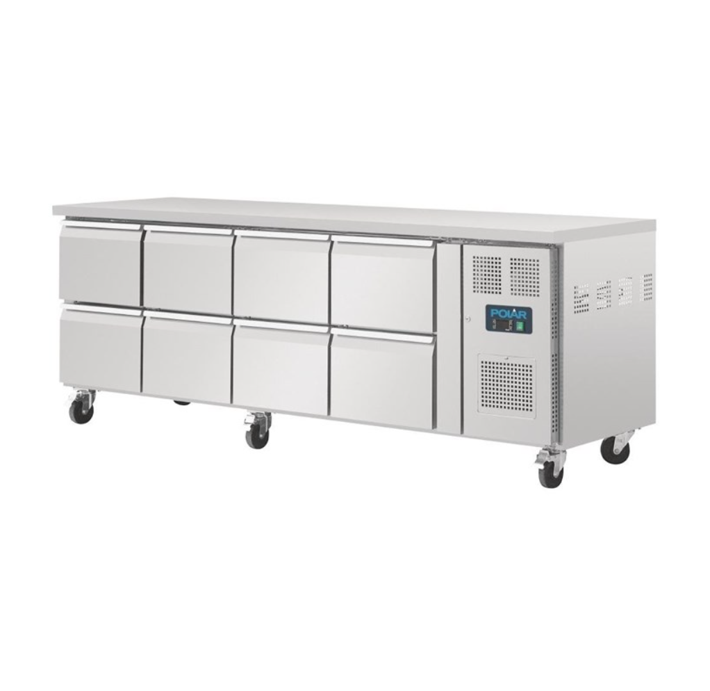 Table Réfrigérée GN 1/1 Ventilée 8 Tiroirs Polar Série U Disponible chez EVM