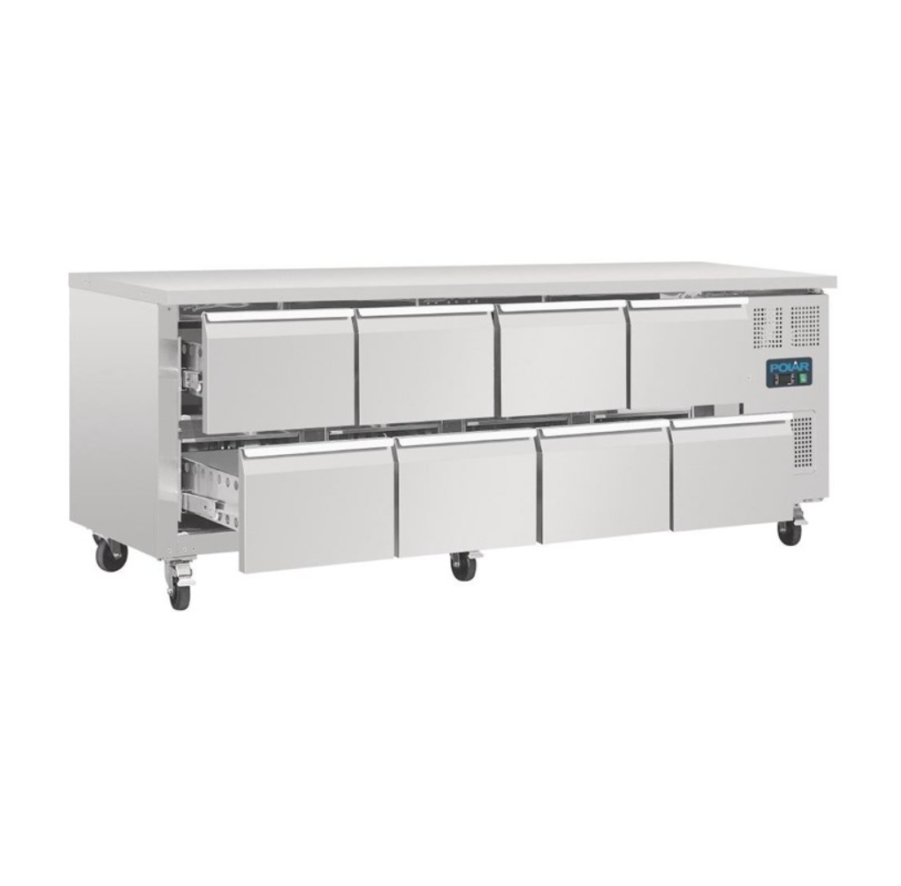 Table Réfrigérée GN 1/1 Ventilée 8 Tiroirs Polar Série U Disponible chez EVM