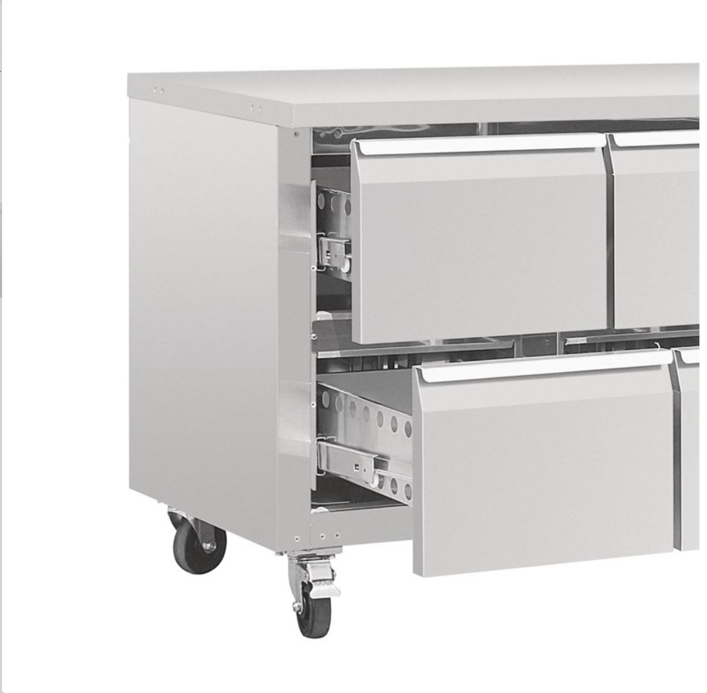 Table Réfrigérée GN 1/1 Ventilée 8 Tiroirs Polar Série U Disponible chez EVM