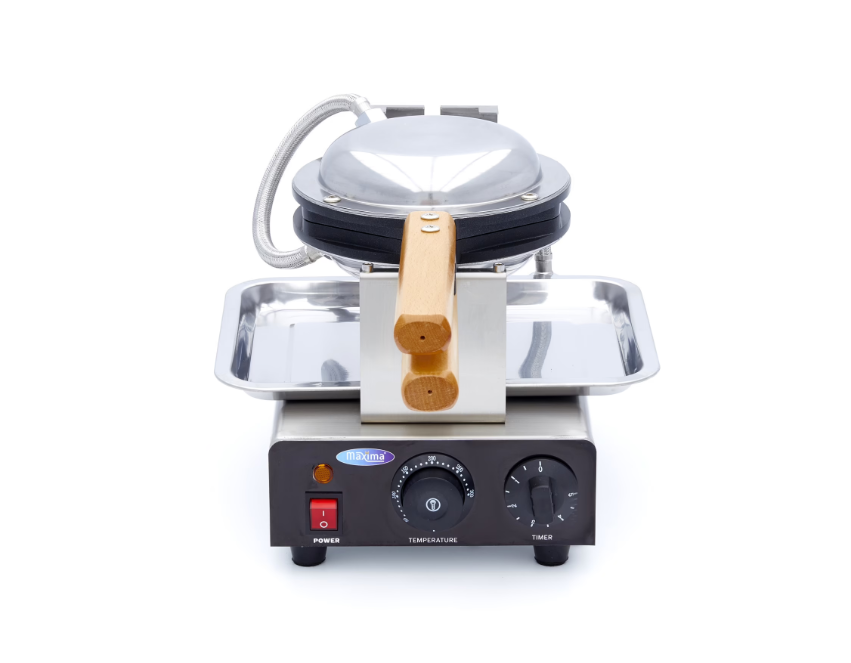 Gaufrier professionnel bubble waffle – 1415 W – Rotatif inox – Minuterie & plateau d’égouttage
