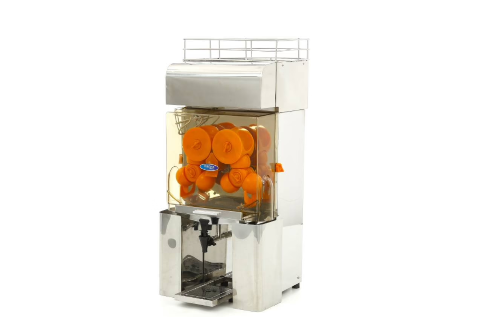 Presse-orange électrique professionnel – 200 W – 25 oranges/min – Bac 20 kg – avec robinet