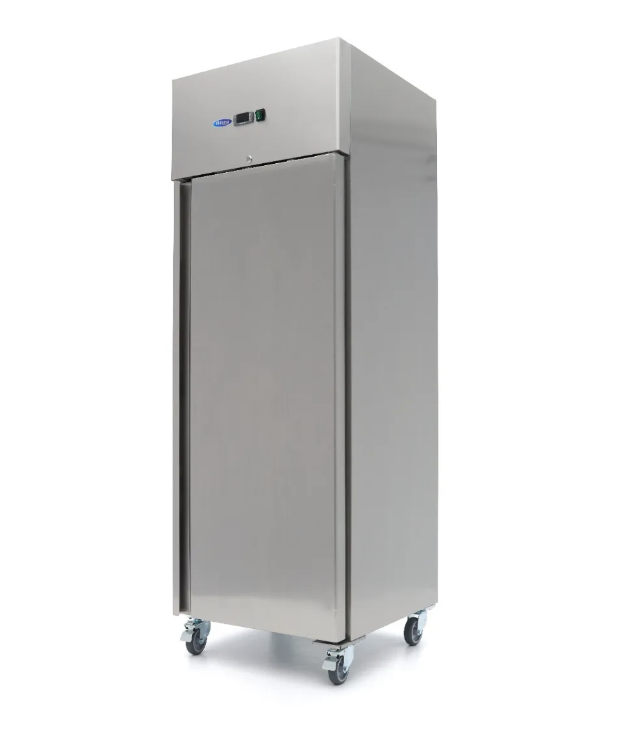 Armoire réfrigérée positive - 400 L - 3 étagères réglables (1/1 GN) - acier inoxydable - sur roulettes