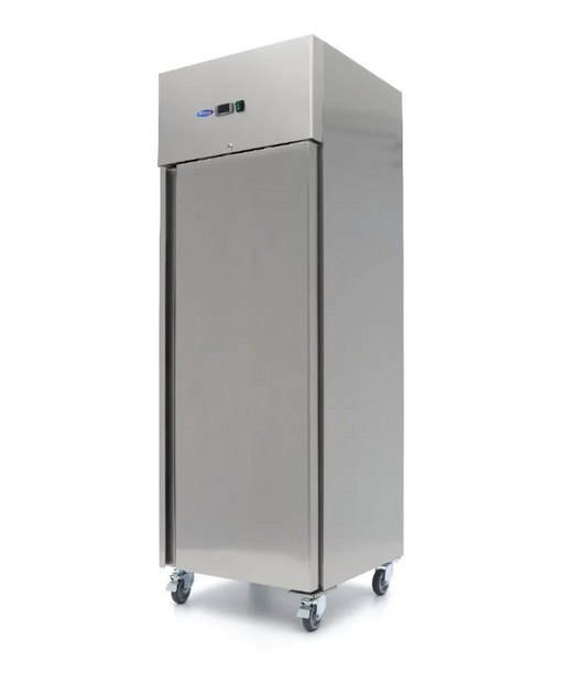 Armoire réfrigérée positive - 400 L - 3 étagères réglables (1/1 GN) - acier inoxydable - sur roulettes