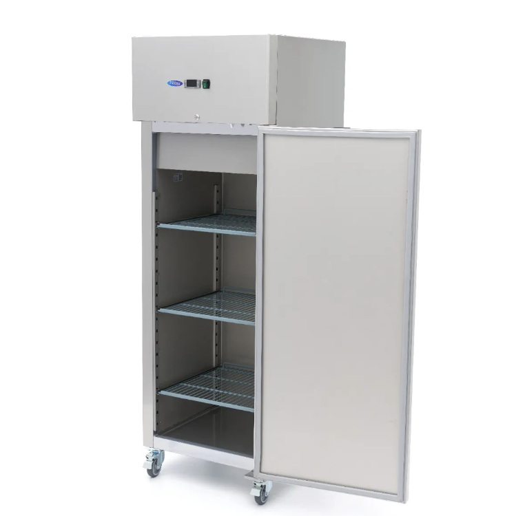 Armoire réfrigérée positive - 400 L - 3 étagères réglables (1/1 GN) - acier inoxydable - sur roulettes