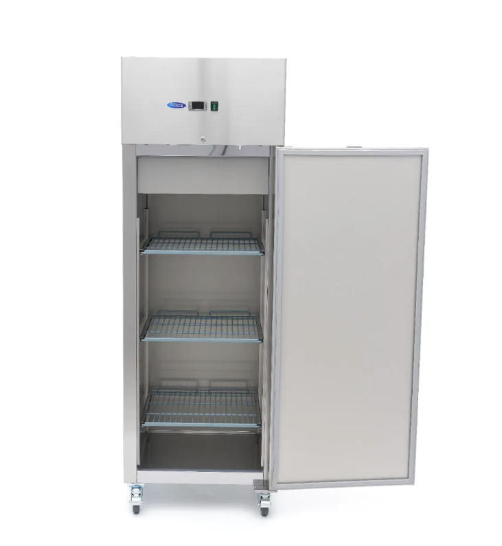 Armoire réfrigérée positive - 400 L - 3 étagères réglables (1/1 GN) - acier inoxydable - sur roulettes