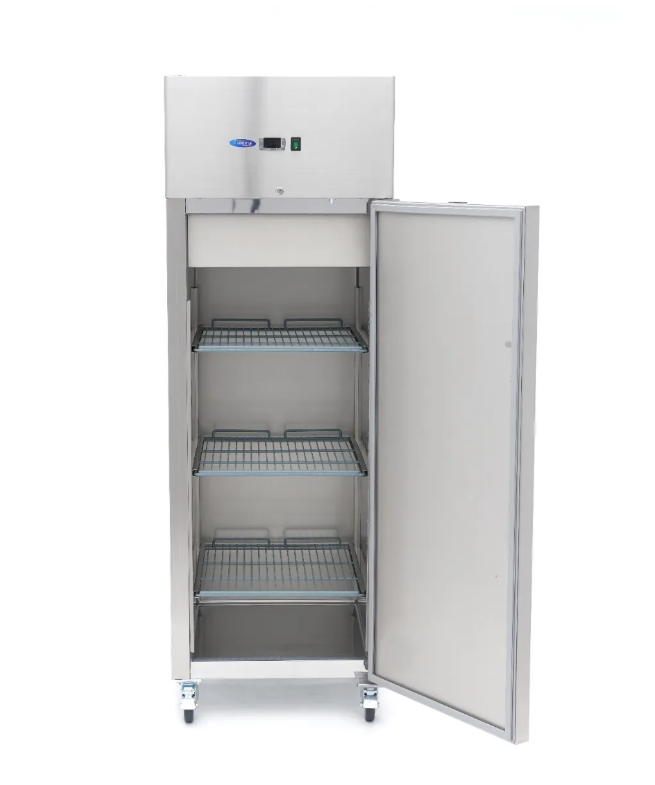Armoire réfrigérée positive - 600 L - 3 étagères réglables (2/1 GN) - acier inoxydable - sur roulettes
