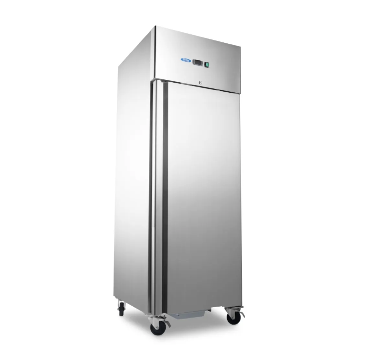 Réfrigérateur à poisson - 600 L - 7 conteneurs (60 x 40 cm) - sur roulettes - acier inoxydable